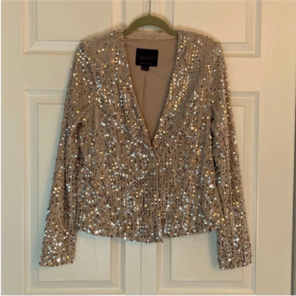 Sanctuary Blazer Charmed Sequin Jacket Gold size Small - Picture 4 of 12
